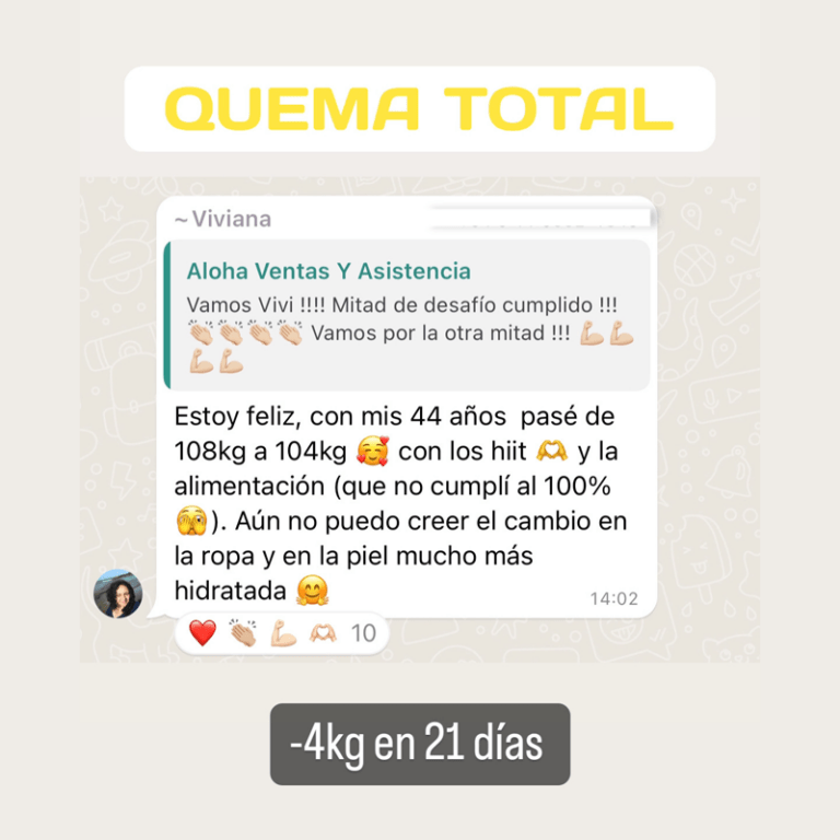 resultado entrenamiento quema total